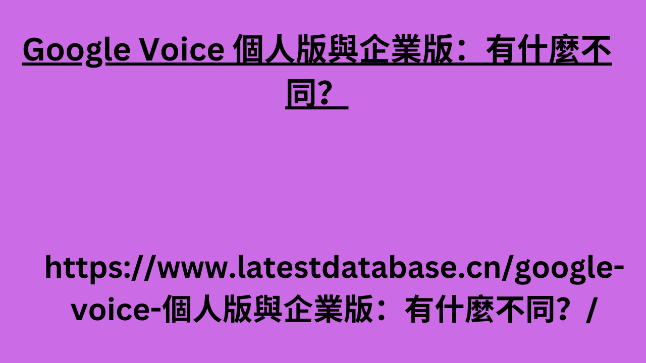 Google Voice 個人版與企業版：有什麼不同？